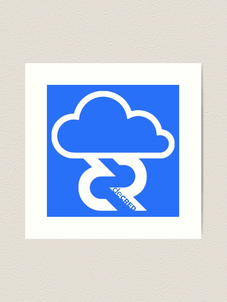 Art Print, Decred Lightning Network - DCR Blue © v1 (Design timestamped by https://timestamp.decred.org/) designed and sold by OfficialCryptos