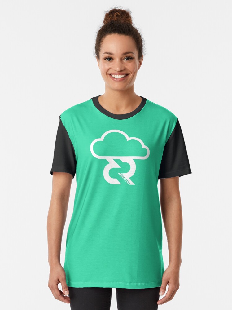 Alternate view of Decred Lightning Network - DCR Turquoise © v1 (Design timestamped by https://timestamp.decred.org/) Graphic T-Shirt