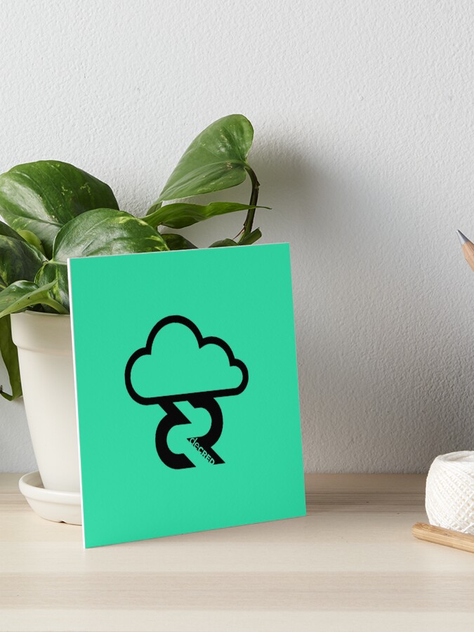 Thumbnail 1 of 2, Art Board Print, Decred Lightning Network - DCR Turquoise © v2 (Design timestamped by https://timestamp.decred.org/) designed and sold by OfficialCryptos.