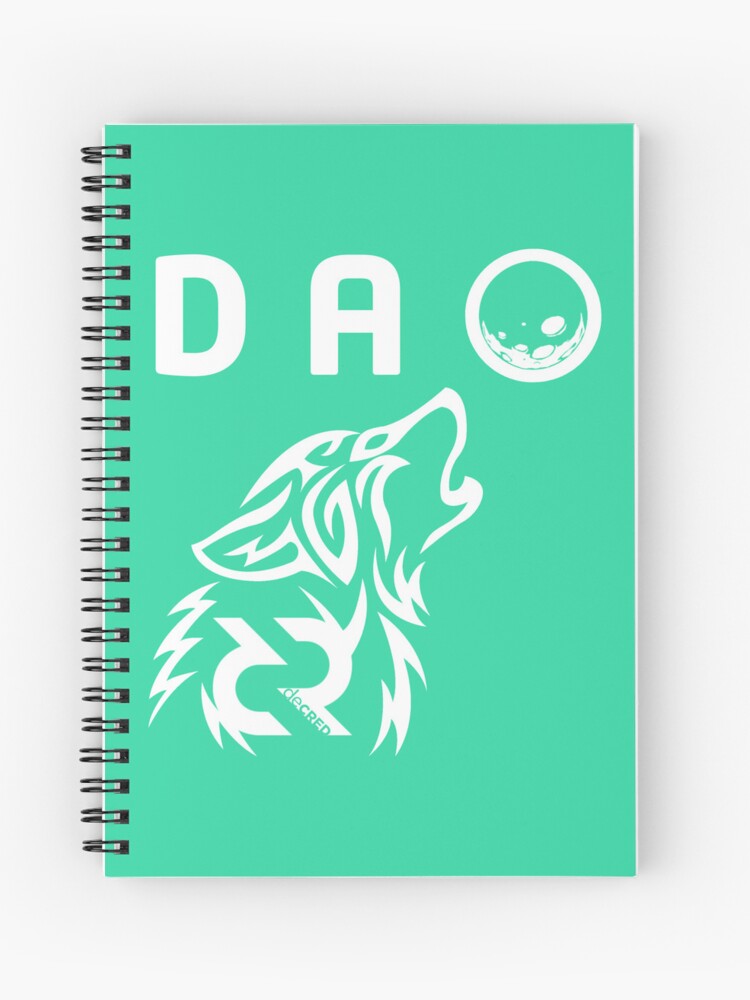 Spiral Notebook, Decred DAO wolf - DCR Turquoise © v1 (Design timestamped by https://timestamp.decred.org/) designed and sold by OfficialCryptos