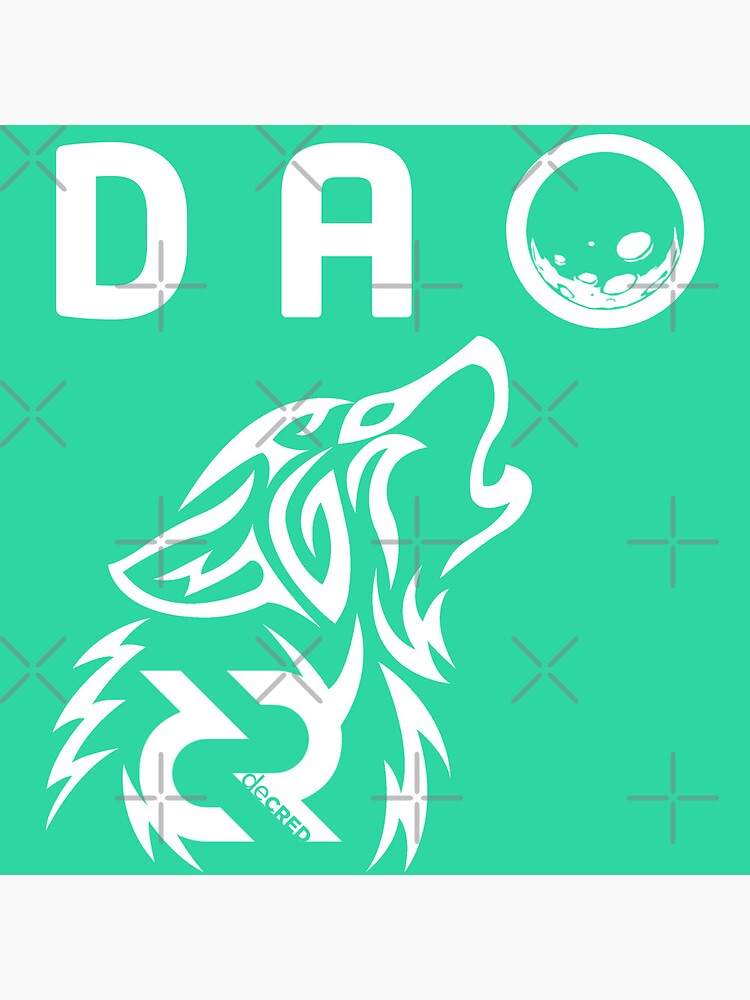 Thumbnail 3 of 3, Poster, Decred DAO wolf - DCR Turquoise © v1 (Design timestamped by https://timestamp.decred.org/) designed and sold by OfficialCryptos.