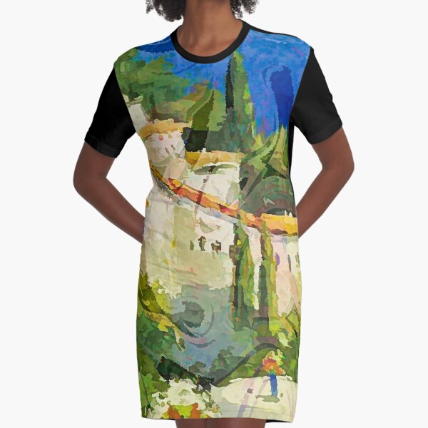 Greek Islands Graphic T-Shirt Dress