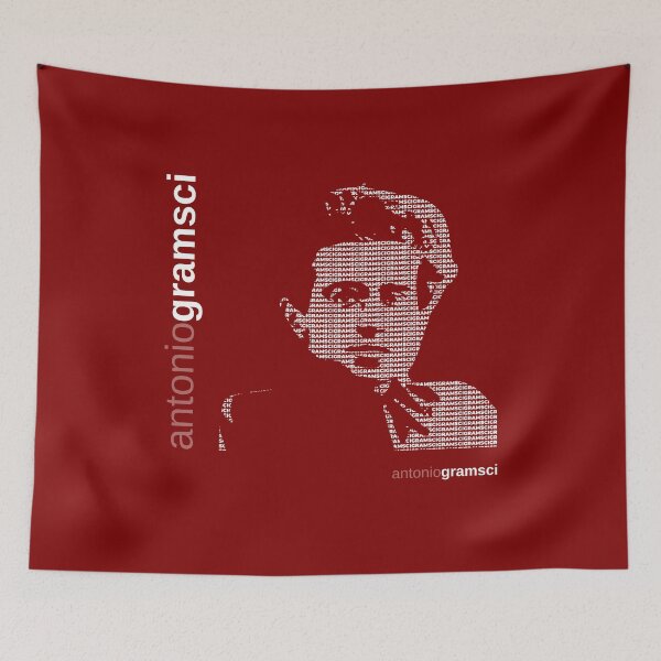 Item preview, Antonio Gramsci typographic poster (red) designed and sold by CMYKStudio.