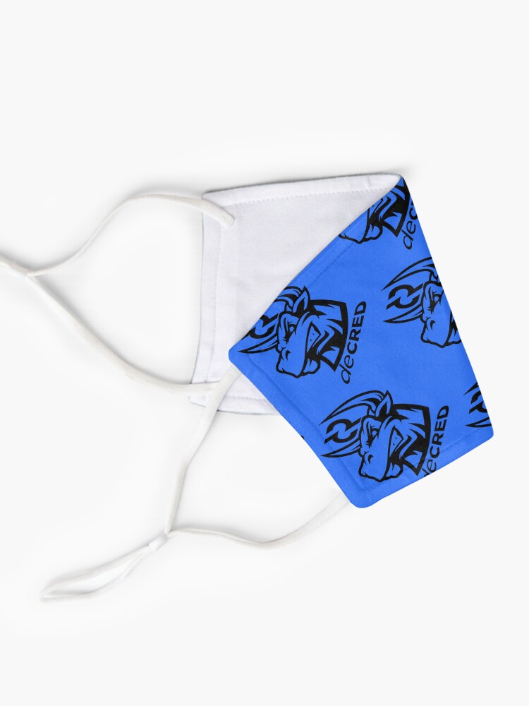 Thumbnail 2 of 5, Mask, Decred Bull rage - DCR Blue © v1 (Design timestamped by https://timestamp.decred.org/) designed and sold by OfficialCryptos.