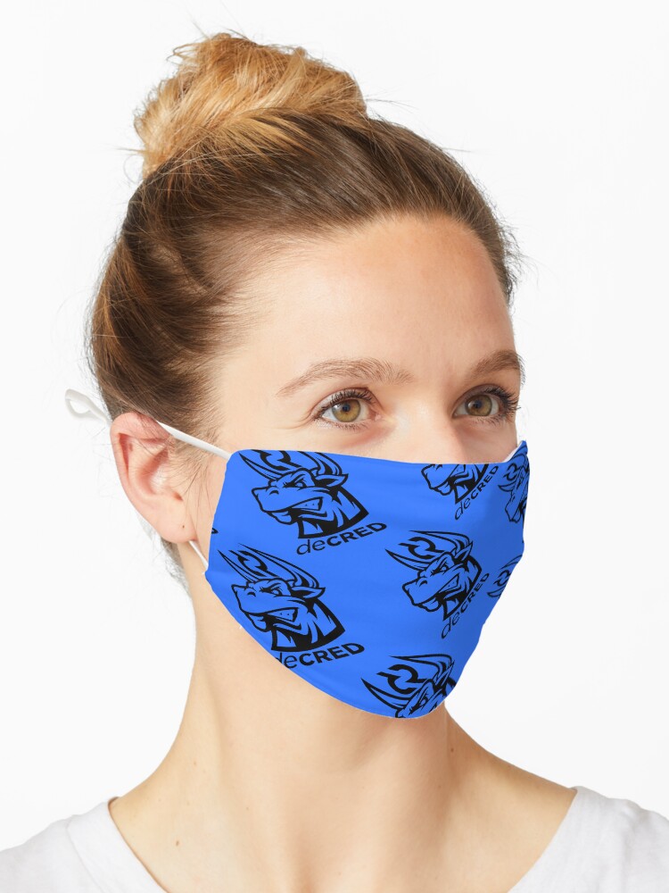 Thumbnail 1 of 5, Mask, Decred Bull rage - DCR Blue © v1 (Design timestamped by https://timestamp.decred.org/) designed and sold by OfficialCryptos.