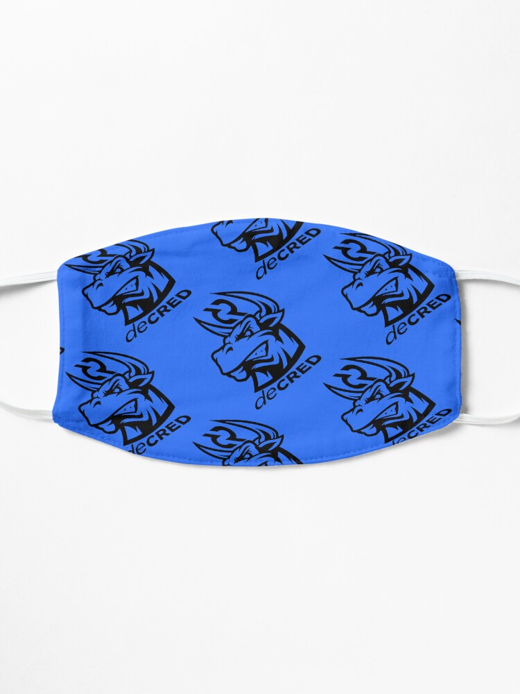 Thumbnail 3 of 5, Mask, Decred Bull rage - DCR Blue © v1 (Design timestamped by https://timestamp.decred.org/) designed and sold by OfficialCryptos.