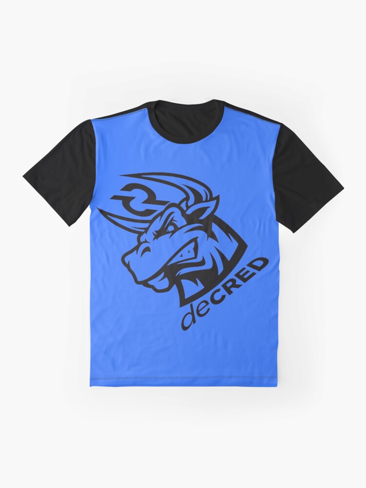Alternate view of Decred Bull rage - DCR Blue © v1 (Design timestamped by https://timestamp.decred.org/) Graphic T-Shirt