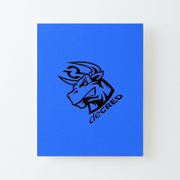 Decred Bull rage - DCR Blue © v1 (Design timestamped by https://timestamp.decred.org/) Canvas Mounted Print