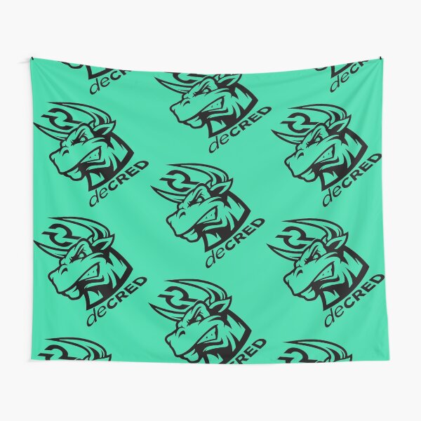 Decred Bull rage - DCR Turquoise © v1 (Design timestamped by https://timestamp.decred.org/) Tapestry