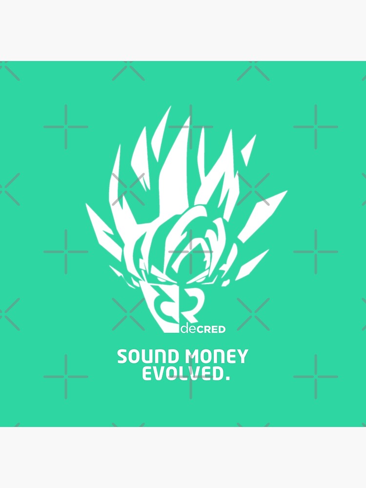 Thumbnail 3 of 3, Throw Pillow, Decred sound money evolved - DCR Turquoise © v1 (Design timestamped by https://timestamp.decred.org/) designed and sold by OfficialCryptos.