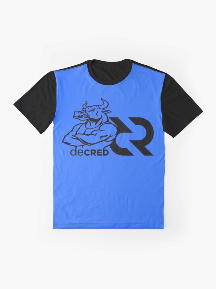 Alternate view of Decred Strong Bull - DCR Blue © v1 (Design timestamped by https://timestamp.decred.org/) Graphic T-Shirt