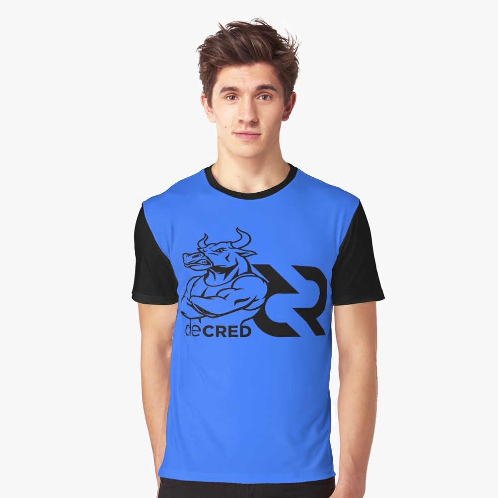 Decred Strong Bull - DCR Blue © v1 (Design timestamped by https://timestamp.decred.org/) Graphic T-Shirt