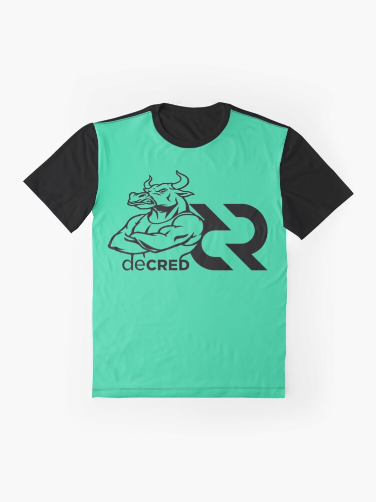 Thumbnail 4 of 5, Graphic T-Shirt, Decred Strong Bull - DCR Turquoise © v1 (Design timestamped by https://timestamp.decred.org/) designed and sold by OfficialCryptos.