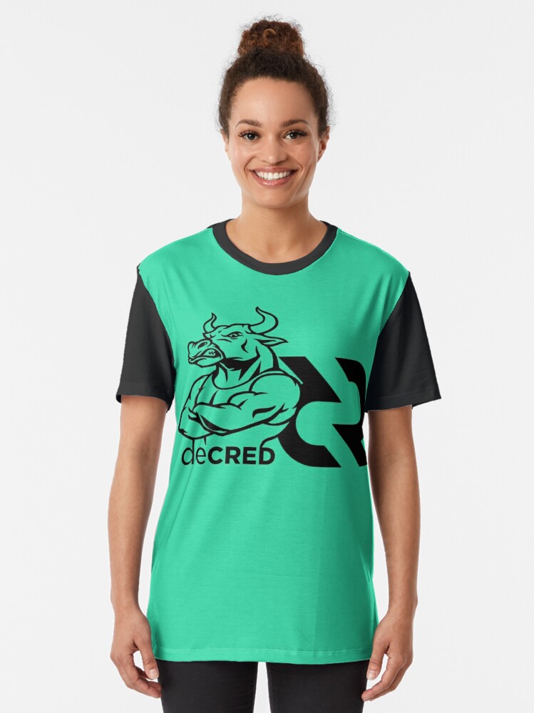 Graphic T-Shirt, Decred Strong Bull - DCR Turquoise © v1 (Design timestamped by https://timestamp.decred.org/) designed and sold by OfficialCryptos