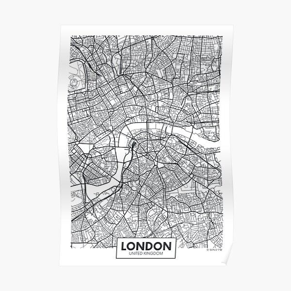 Vector poster map city London Poster