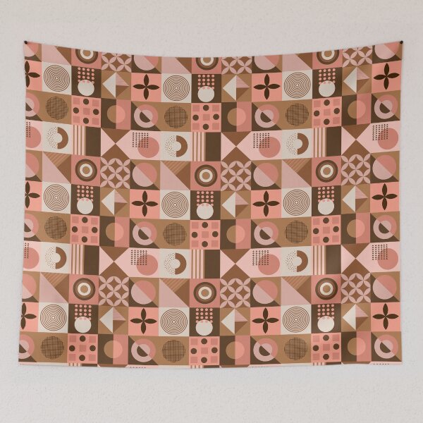 Item preview, Funky Brown Shapes Neo Geo Pattern designed and sold by Krysanthe.