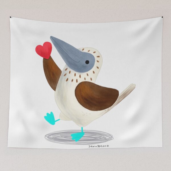 Item preview, Blue footed booby bird with a heart designed and sold by julianamotzko.