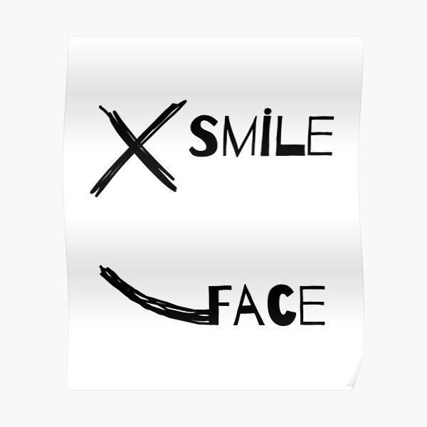 half-smile-face-sticker-x-poster-for-sale-by-mkth2s-redbubble