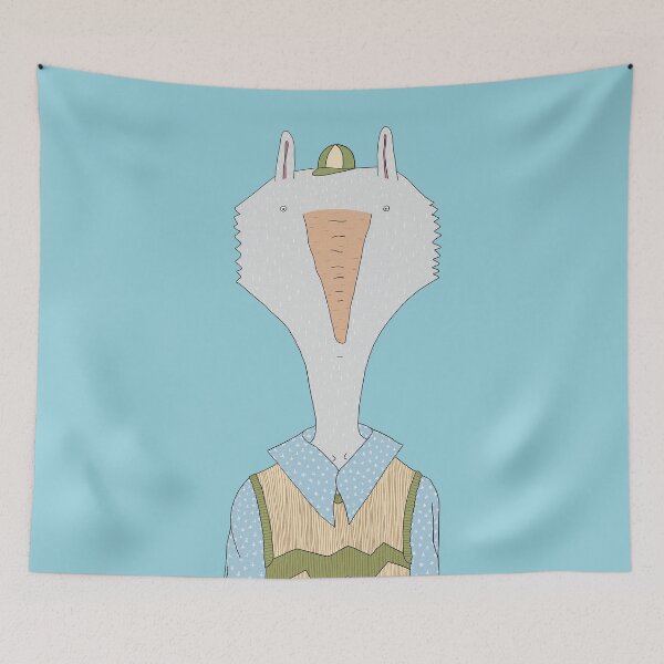 Item preview, Hare with a carrot nose wearing a shirt, vest and cap designed and sold by dariaikuznets.