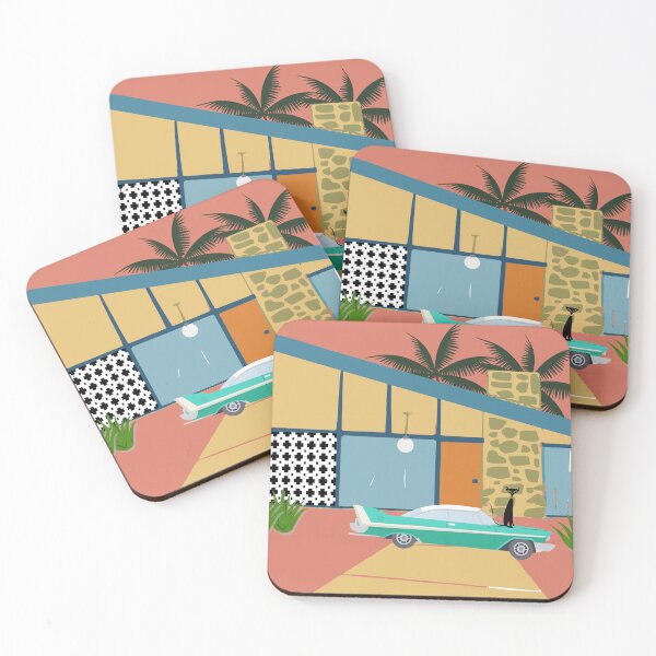 Item preview, Vintage Car Parked outside a Palm Springs MCM House designed and sold by LisWilliams.