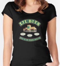 Lil Bits!!! - www.shirtdorks.com Women's Fitted Scoop T-Shirt