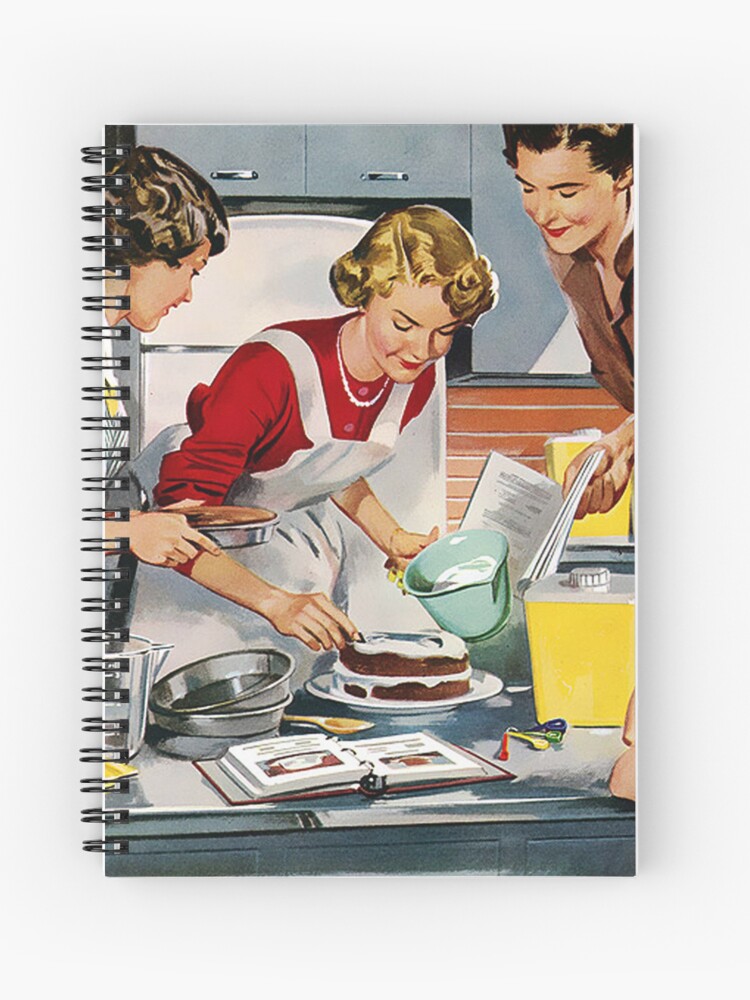 Cuaderno de espiral «Pastel de cocina de ama de casa - imagen retro» de  pixxart | Redbubble