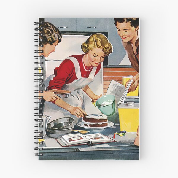 Artikelvorschau, Hausfrau kocht Kuchen - Retro-Bild entworfen und verkauft von pixxart.