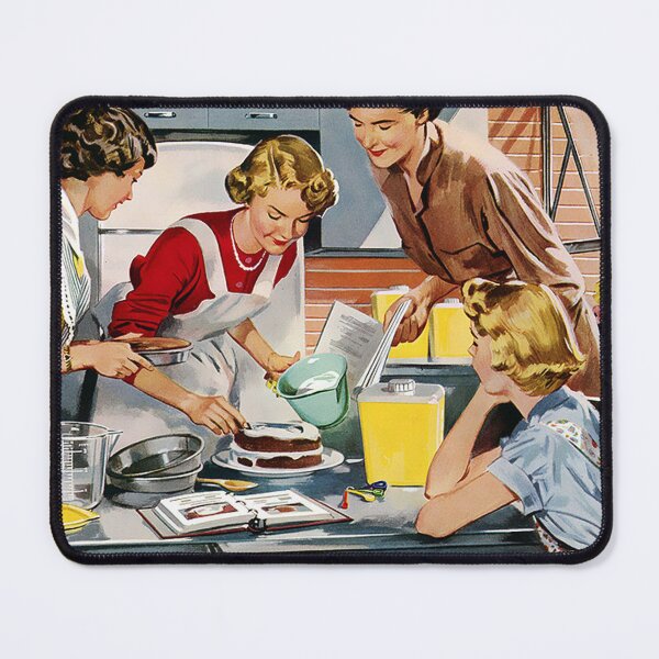 Item preview, Housewife cooking cake - retro image designed and sold by pixxart.