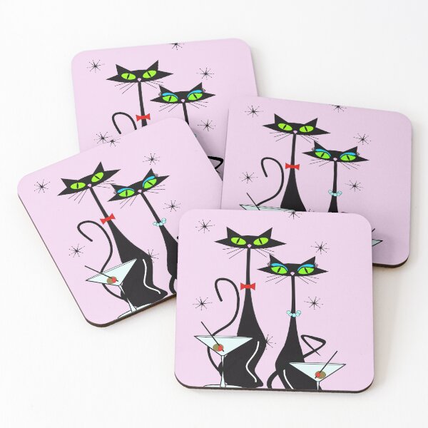 Item preview, MCM Atomic Cats Martini Time -Pink designed and sold by BossAtomic.