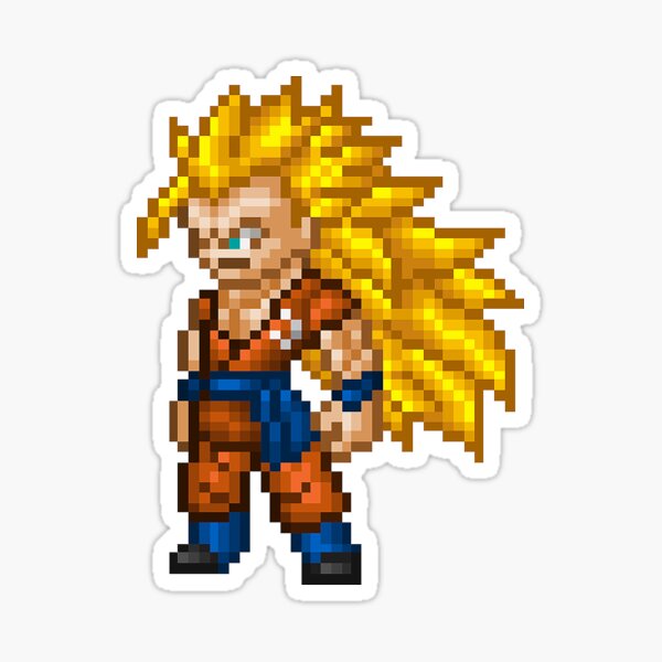 Goku Super Saiyan 3 Pixel Edition Sticker For Sale By Adventfan Redbubble 5702