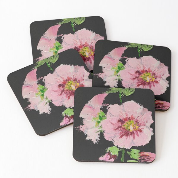 Item preview, Pink Mallow Flower Oil Painting Print designed and sold by NatalyMak.