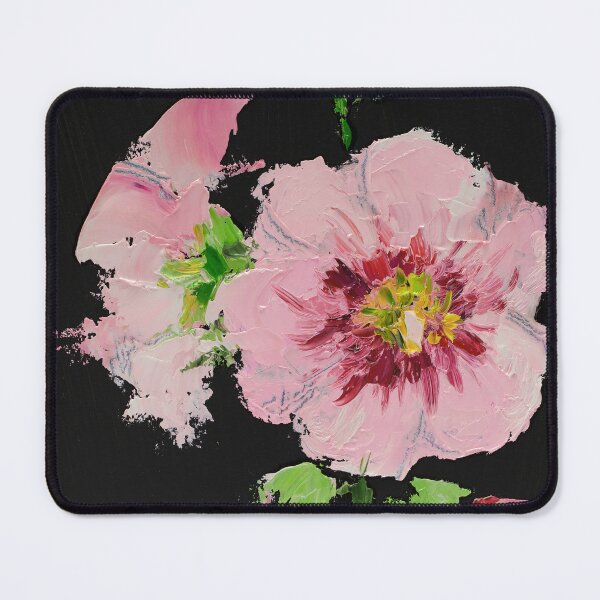 Item preview, Pink Mallow Flower Oil Painting Print designed and sold by NatalyMak.