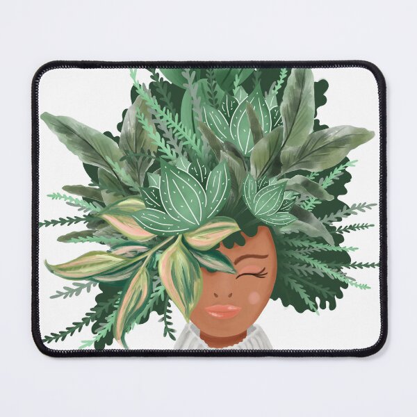 Item preview, Crazy Plant Lady Fun Watercolor Plant Lady Leafy Hairdo designed and sold by Moodthology.