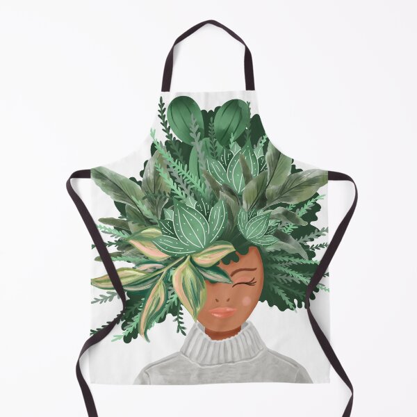 Item preview, Crazy Plant Lady Fun Watercolor Plant Lady Leafy Hairdo designed and sold by Moodthology.