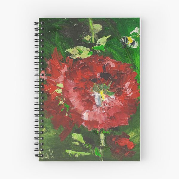 Item preview, Red Mallow Flower Oil Painting Print designed and sold by NatalyMak.
