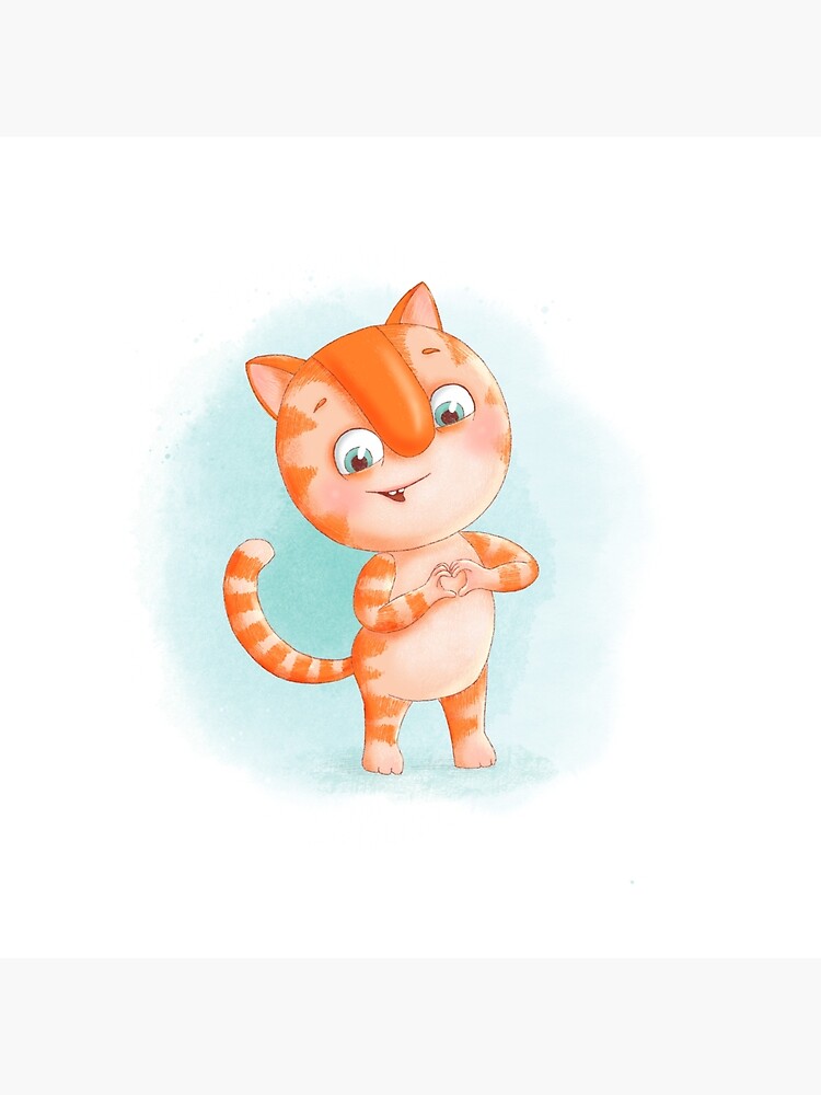 chat roux de dessin animé avec différentes poses et émotions