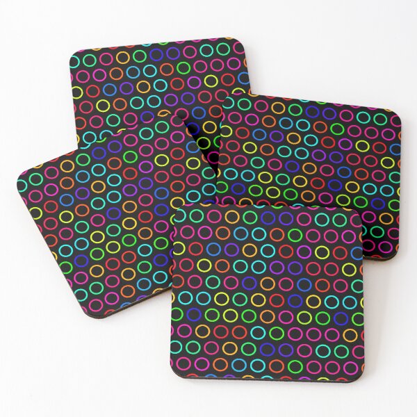 Item preview, Colorful circles on black pattern designed and sold by pixxart.