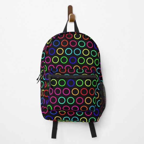 Item preview, Colorful circles on black pattern designed and sold by pixxart.