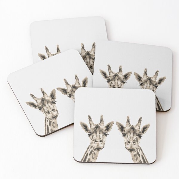 Item preview, A couple of handpainted watercolor Giraffes in Sepia designed and sold by artbyminakshi.