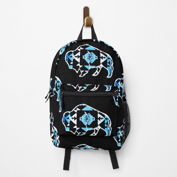 Item preview, Bright Blue / White Gradient Native Print Buffalo designed and sold by JMWCD.