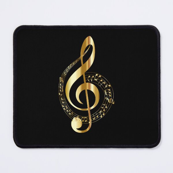 Item preview, Gold treble clef and music score designed and sold by pixxart.