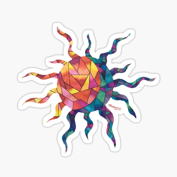 Stain-glass Sun Sticker
