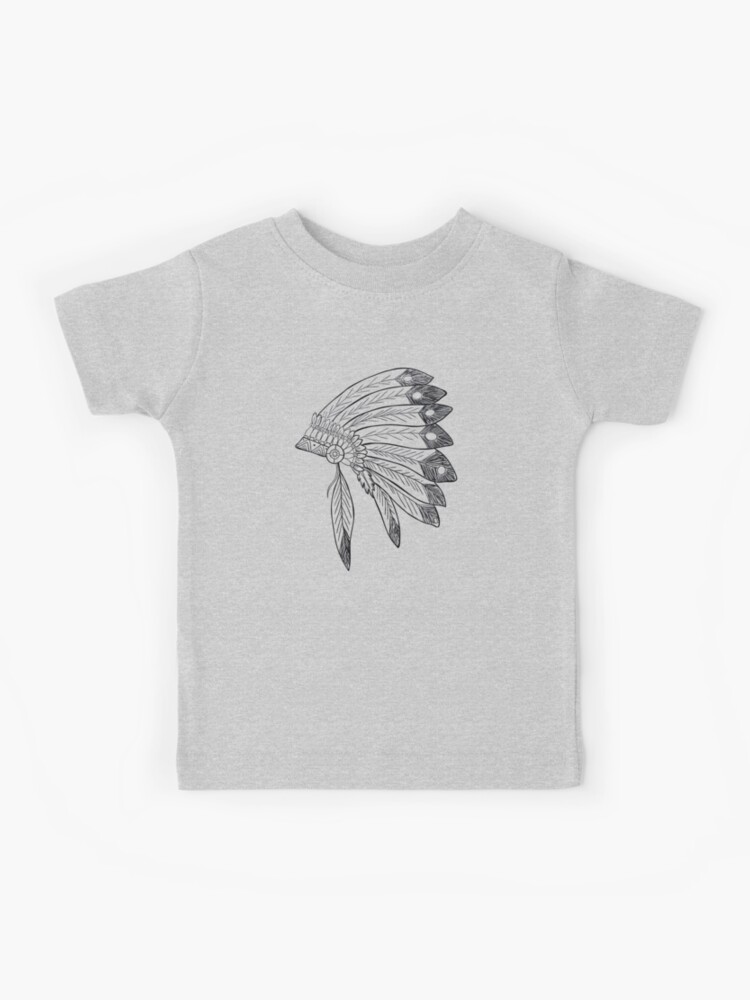 Native American Feather Headdress Kids T-Shirt