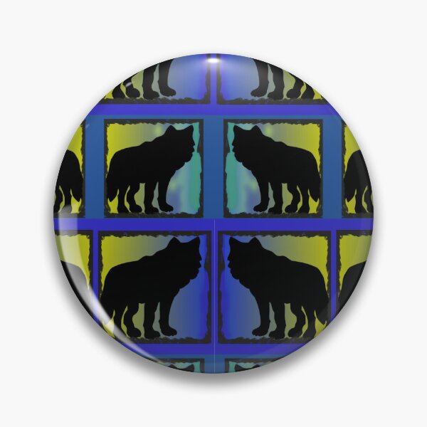 Item preview, "Butterfly" Wolf With Northern Lights Graphic (Blue, Yellow, Black, Green) designed and sold by GladBlackLamb.