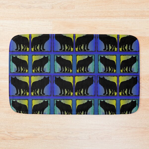 Item preview, "Butterfly" Wolf With Northern Lights Graphic (Blue, Yellow, Black, Green) designed and sold by GladBlackLamb.