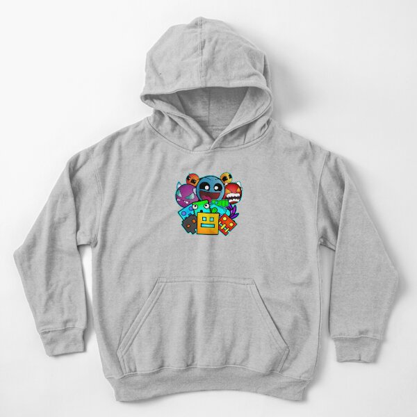 geometry dash old school gaming Kids Pullover Hoodie