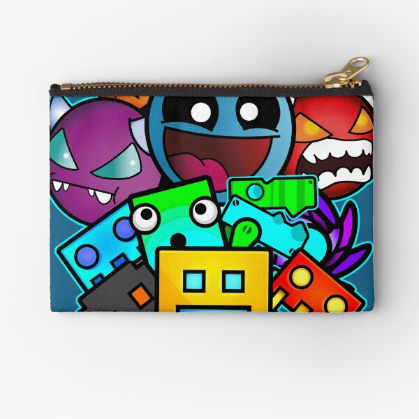 geometry dash old school gaming Zipper Pouch