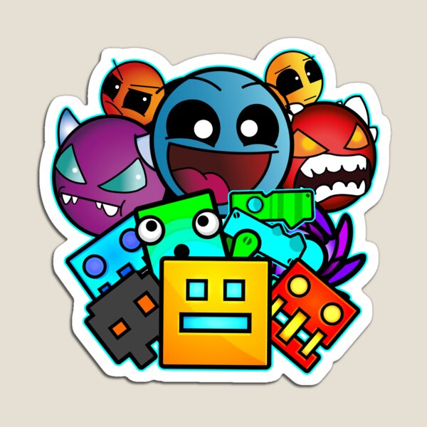 Geometry Dash Old School Gaming Magnet For Sale By Lukyme Redbubble