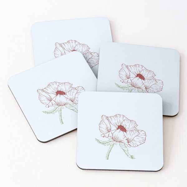 Item preview, elegant poppy art line sketch designed and sold by bateka.