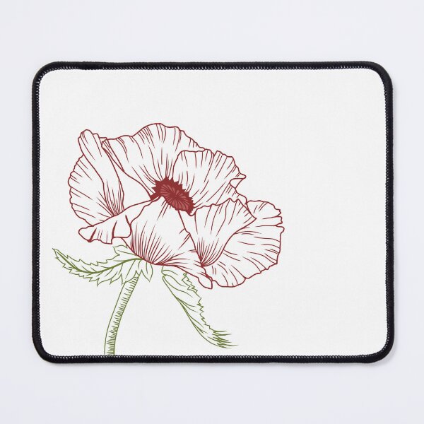 Item preview, elegant poppy art line sketch designed and sold by bateka.
